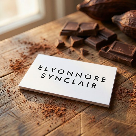 Minimalist White Craft Chocolate Maker QR Code 名刺