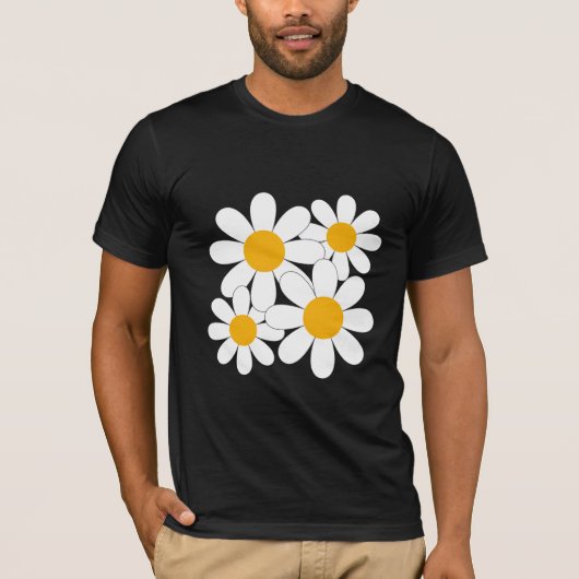 Minimalist White Daisy Flowers Tシャツ (正面)