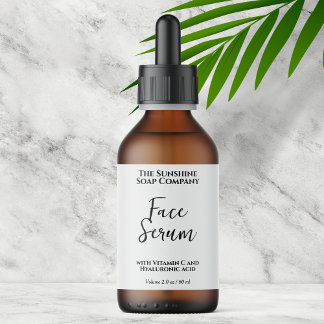 Minimalist White Dropper Bottle Label ラベル