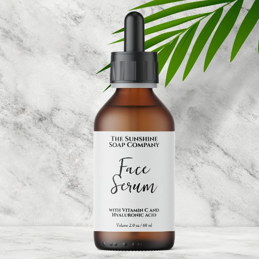 Minimalist White Dropper Bottle Label ラベル