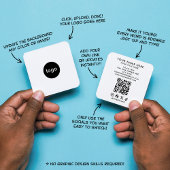 Minimalist White Easy Add Your Custom Logo QR Code スクエア名刺