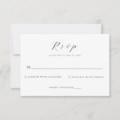 Minimalist White Elegant Wedding  出欠カード (正面)