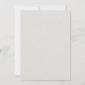 Minimalist White Faux Linen Wedding Invitation 招待状 (裏面)