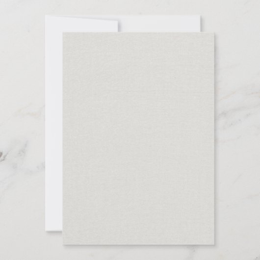 Minimalist White Faux Linen Wedding Invitation 招待状 (裏面)