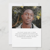 Minimalist White Frame Graduation Announcement 招待状 (裏面)