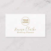 Minimalist White Gold  Scan Code Business Card 名刺 (正面)