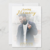 Minimalist White Gradient Overlay Photo Funeral 招待状 (正面)