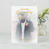 Minimalist White Gradient Overlay Photo Funeral 招待状 (スタンド正面)