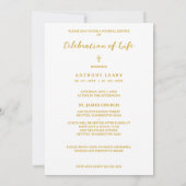 Minimalist White Gradient Overlay Photo Funeral 招待状 (裏面)