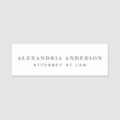 Minimalist White Lawyer Professional 名札 (正面)