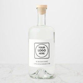 Minimalist White Logo Business Promo QR label リキュールボトルラベル