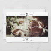 Minimalist White Many Thanks Photo Couple Wedding (正面)