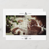 Minimalist White Many Thanks Photo Couple Wedding (正面/裏面)