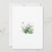 Minimalist White Meadow Wildflower Wedding 招待状 (裏面)
