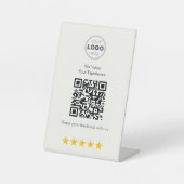 Minimalist White Modern QR Feedback Design 台座サイン (正面)