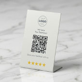 Minimalist White Modern QR Feedback Design 台座サイン