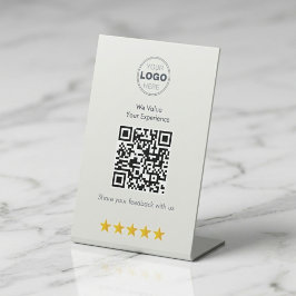 Minimalist White Modern QR Feedback Design 台座サイン