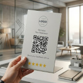 Minimalist White Modern QR Feedback Design 台座サイン