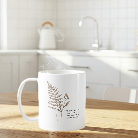 Minimalist White mug with Peace Quote – Elegant  コーヒーマグカップ