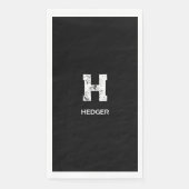 MINIMALIST WHITE ONE LETTER MONOGRAM NAME BLACK (正面)