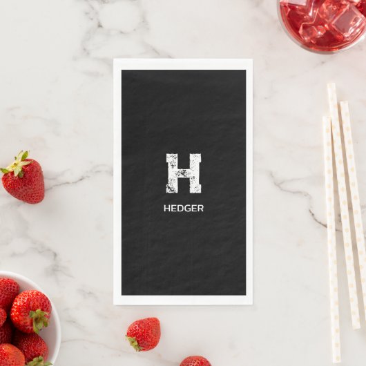MINIMALIST WHITE ONE LETTER MONOGRAM NAME BLACK (インサイチュ)