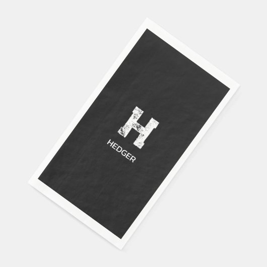 MINIMALIST WHITE ONE LETTER MONOGRAM NAME BLACK (コーナー)