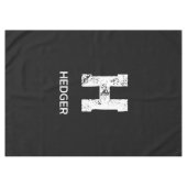 MINIMALIST WHITE ONE LETTER MONOGRAM NAME BLACK  テーブルクロス (正面(横))