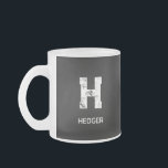 MINIMALIST WHITE ONE LETTER MONOGRAM NAME BLACK フロストグラスマグカップ<br><div class="desc">THIS IS A SIMPLE,  ONE LETTER MONOGRAM DESIGN,  SUITABLE FOR EVERYONE.YOU CAN CHANGE,  RESIZE OR ADD TEXT AND COLOURS THE WAY YOU LIKE.THANK YOU.</div>