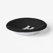 MINIMALIST WHITE ONE LETTER MONOGRAM NAME BLACK ペーパーボウル (傾斜あり)