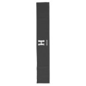 MINIMALIST WHITE ONE LETTER MONOGRAM NAME BLACK  ロングテーブルランナー (正面)