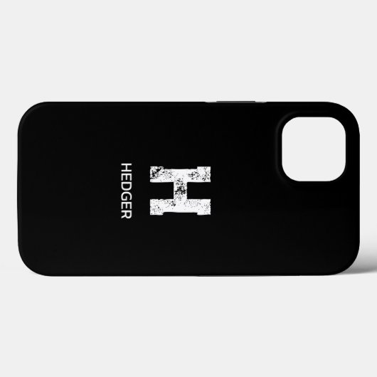 MINIMALIST WHITE ONE LETTER MONOGRAM NAME BLACK Case-Mate iPhoneケース (裏面 (横))