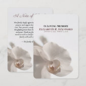 Minimalist White Orchid Memorial サンキューカード (正面/裏面)