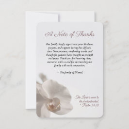 Minimalist White Orchid Memorial サンキューカード