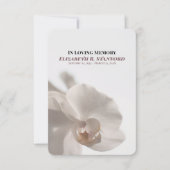 Minimalist White Orchid Memorial サンキューカード (正面)