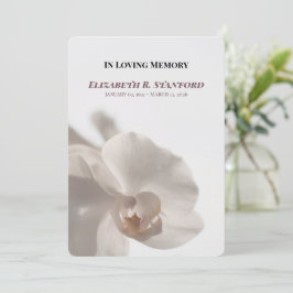 Minimalist White Orchid Memorial Program 招待状