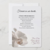 Minimalist White Orchid Memorial Program 招待状 (裏面)