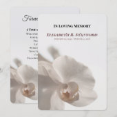 Minimalist White Orchid Memorial Program 招待状 (正面/裏面)