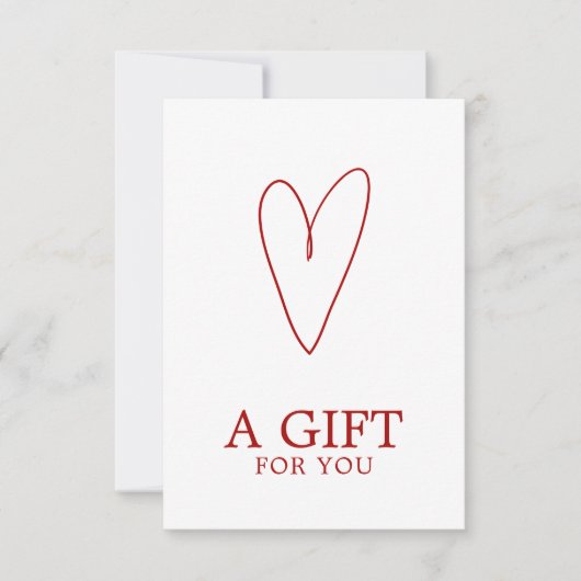 Minimalist White Red Heart Playful Warm  (正面)