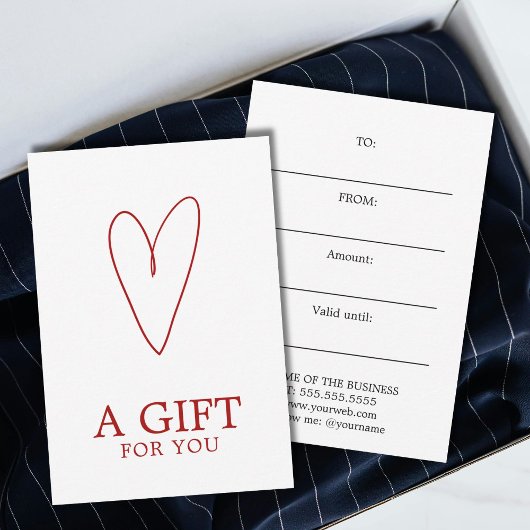 Minimalist White Red Heart Playful Warm 