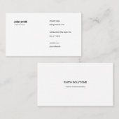 Minimalist White Simple Professional Business Card 名刺 (正面/裏面)