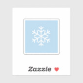 Minimalist White Snowflake on Pastel Blue Winter  シール (シート)