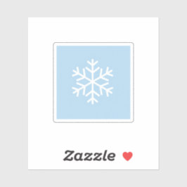 Minimalist White Snowflake on Pastel Blue Winter  シール