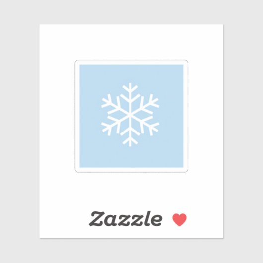 Minimalist White Snowflake on Pastel Blue Winter  シール (シート)