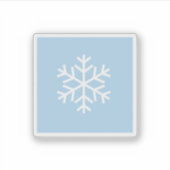 Minimalist White Snowflake on Pastel Blue Winter  シール (正面)