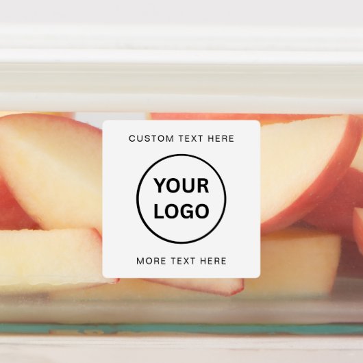Minimalist White Square Custom Business Logo  ラベル (貼付)