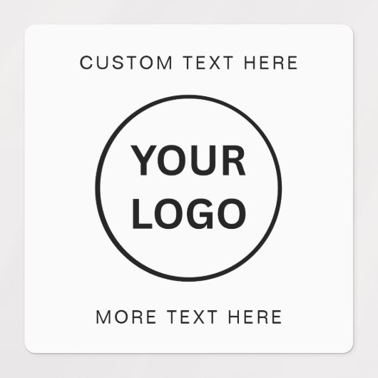Minimalist White Square Custom Business Logo ラベル (デザイン2)