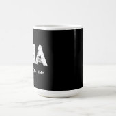 MINIMALIST WHITE THREE LETTER MONOGRAM NAME BLACK コーヒーマグカップ (中央)