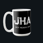 MINIMALIST WHITE THREE LETTER MONOGRAM NAME BLACK コーヒーマグカップ<br><div class="desc">THIS IS A SIMPLE,  THREE LETTER MONOGRAM DESIGN,  SUITABLE FOR EVERYONE.YOU CAN CHANGE,  RESIZE OR ADD TEXT AND COLOURS THE WAY YOU LIKE.THANK YOU.</div>