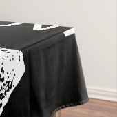 MINIMALIST WHITE THREE LETTER MONOGRAM NAME BLACK  テーブルクロス (インサイチュ)