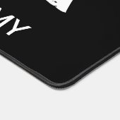 MINIMALIST WHITE THREE LETTER MONOGRAM NAME BLACK  デスクマット (コーナー)